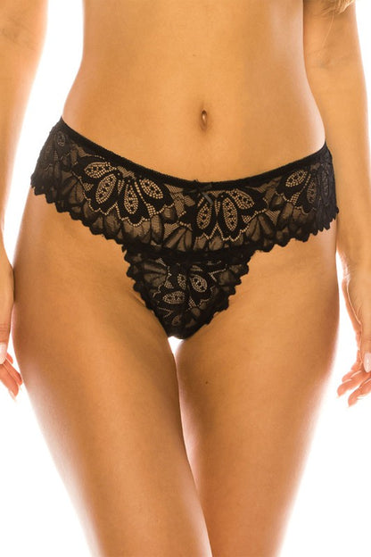 Floral Lace Thong